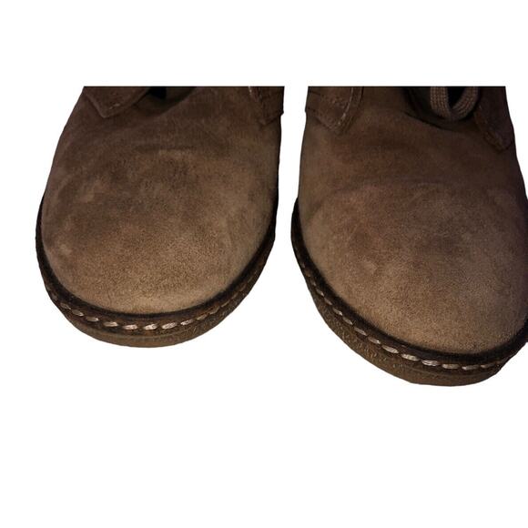 J. Crew‎ Suede Wedge Chukka Desert Ankle BOOTIES Boots - Size 8 - Tan Lace Up - Picture 6 of 12